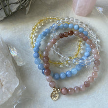 Load image into Gallery viewer, Aquamarine with Opal Evil Eye Charm