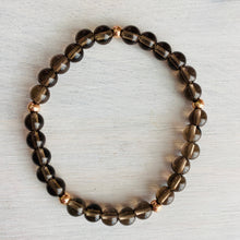 Load image into Gallery viewer, Smoky Quartz with 4MM Rose Gold Filled Accents