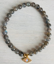 Load image into Gallery viewer, Labradorite with Evil Eye Charm