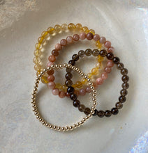 Load image into Gallery viewer, Stack Idea:  Lower Chakras:  Citrine, Moonstone, Smoky Quartz, 4MM Gold Filled Bead