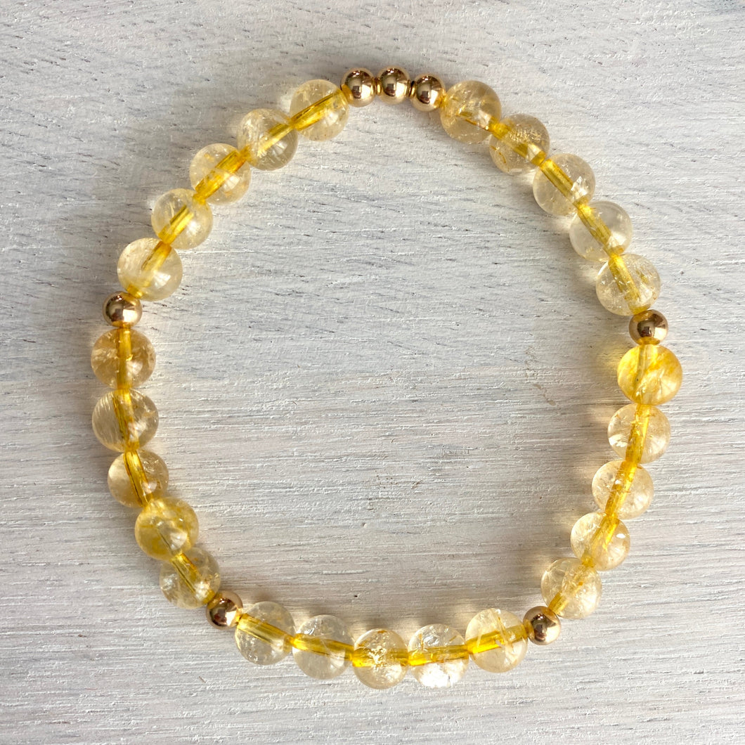 Citrine with 4MM Gold Filled